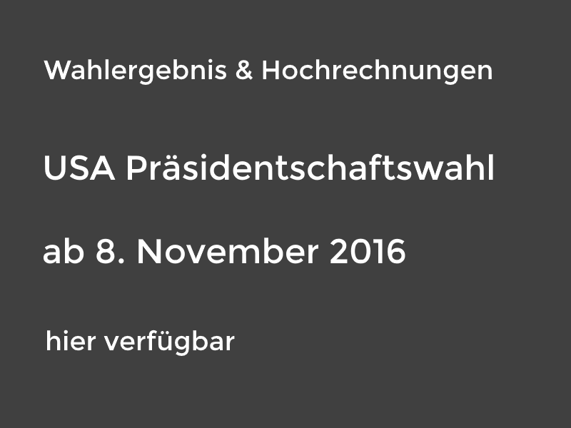 Die Wahlergebnisse und Hochrechnungen sind ab 8. November hier verfügbar