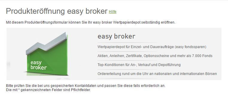 Aktiendepot easybank Österreich eröffnen - Produkteröffnung